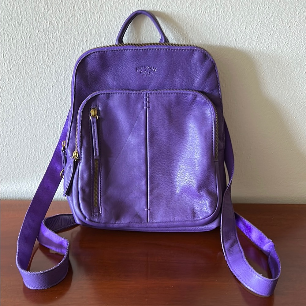 Purple Leather Backpack